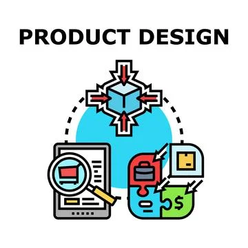 Product design process optimizing business development concept Illustrazione stock