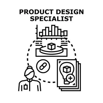 Product design specialist creating prototypes and developing concepts Stock Illustration