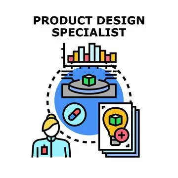 Product design specialist creating prototypes and developing concepts Stock Illustration