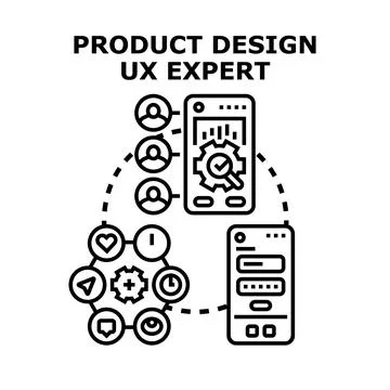 Product design ux expert analyzing user experience Stock Illustration