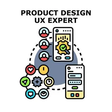 Product design ux expert analyzing user experience Stock Illustration