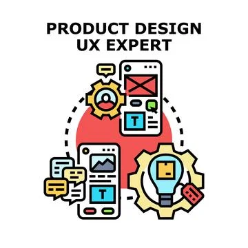 Product design ux expert creating user experience Stock Illustration