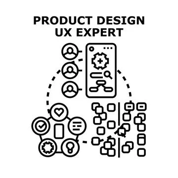 Product design ux expert creating user centered digital solutions Stock Illustration