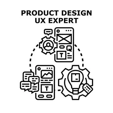 Product design ux expert creating user experience Stock Illustration