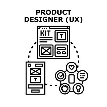 Product designer developing user experience concept illustration Stock-Illustration