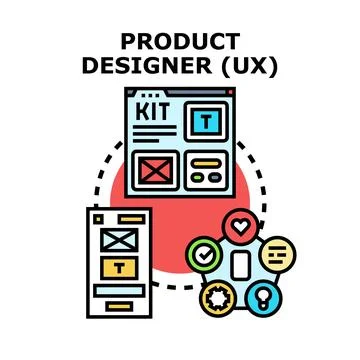 Product designer developing user experience concept illustration Stock Illustration