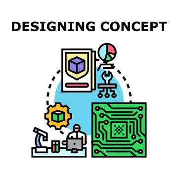 Product designing concept development engineering process 스톡 일러스트