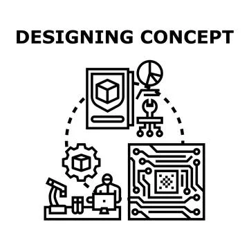 Product designing concept development engineering process Stock Illustration
