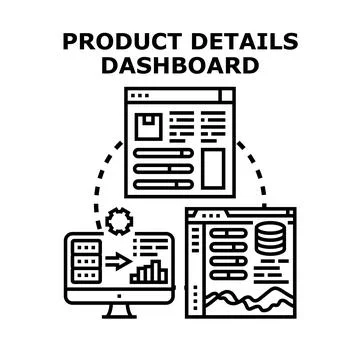 Product details dashboard analyzing data analytics monitoring 스톡 일러스트