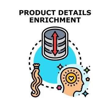 Product details enrichment improving data quality concept Stock-Illustration