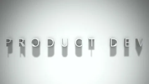 Product dev 3D title animation with shadows on a white background Stock Footage 297456623