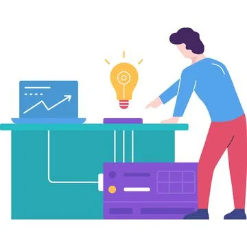 Product develop flat vector icon business startup Stock Illustration