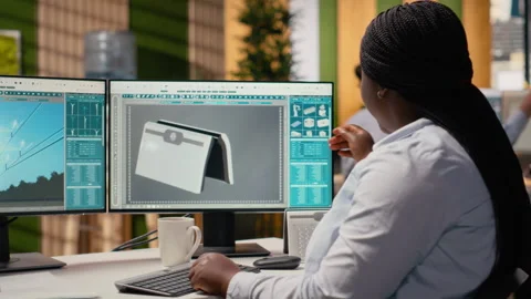 Product developer uses solar cell technology to create green energy based gadget Stock Footage 316004392