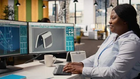 Product developer uses solar cell technology to create green energy based gadget Stock Photos