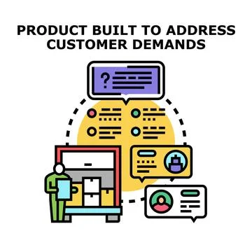 Product developing addressing customer needs and demands 스톡 일러스트