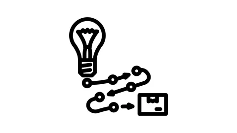 Product development business process line icon animation Stock Footage 326754884