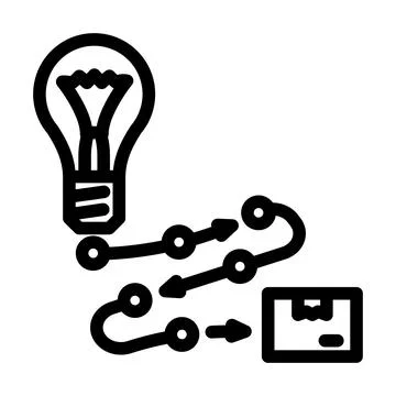Product development business process line icon vector illustration Stock Illustration
