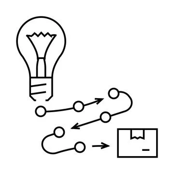 Product development business process line icon vector illustration Illustrazione stock