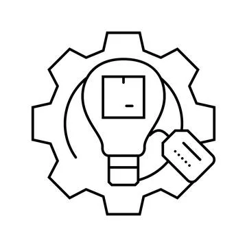 Product development business process line icon vector illustration Illustrazione stock