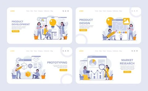 Product development concept. Flat vector illustration. Stock Illustration