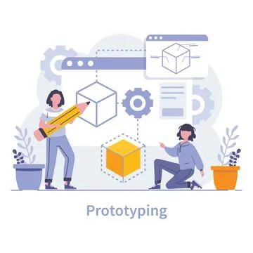 Product development concept. Flat vector illustration. Stock Illustration