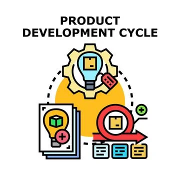 Product development cycle planning and manufacturing process concept Stock Illustration