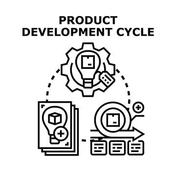 Product development cycle planning and manufacturing process concept Stock Illustration