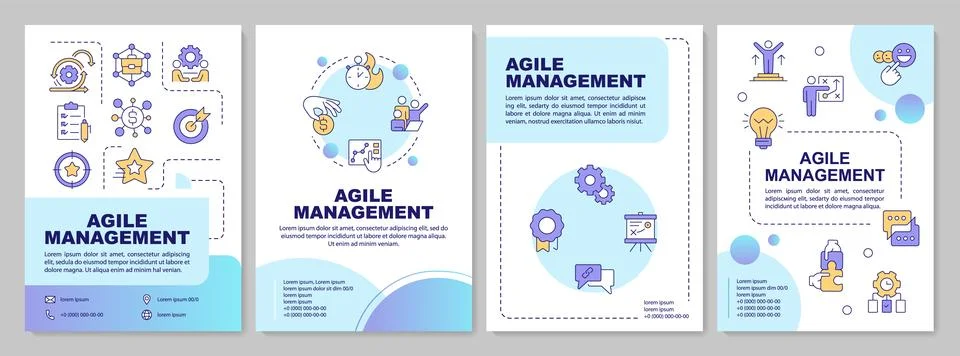 Product development framework blue gradient brochure layout Stock Illustration