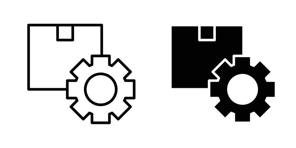 Product development icon vector concepts, line and silhouette style Stock Illustration