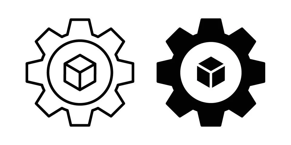 Product development icon vectors. Illustrations in black Stock Illustration