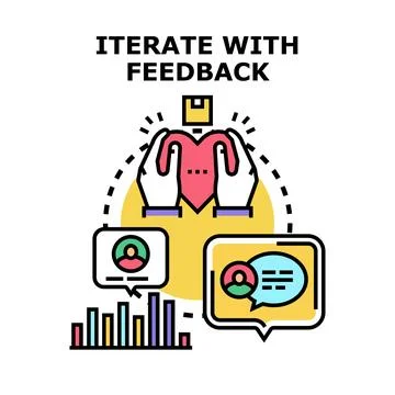 Product development iterating with user feedback loop Stock Illustration