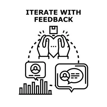 Product development iterating with user feedback loop Stock Illustration