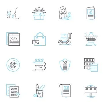 Product development linear icons set. Ideation, Innovation, Prototyping, Testing Illustrazione stock