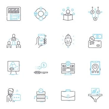 Product development linear icons set. Innovation, Prototype, Ideation, Research Stock Illustration