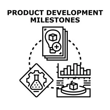 Product development milestones management strategy planning creative process 스톡 일러스트