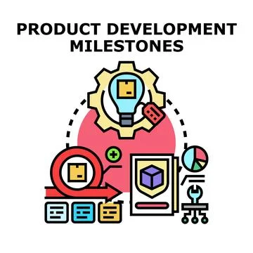 Product development milestones planning process concept Illustrazione stock