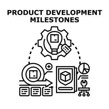 Product development milestones planning process concept Stock Illustration