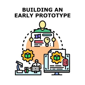 Product development process building early prototype concept Stock Illustration