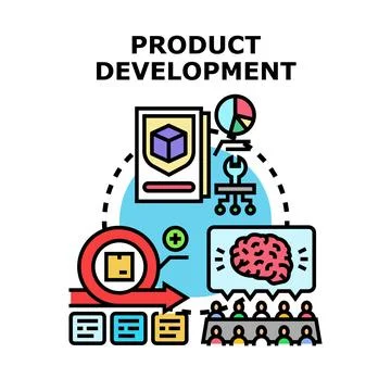 Product development process with business team strategy Ilustração Stock