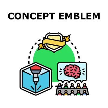 Product development process concept emblem Stock Illustration