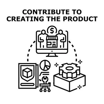 Product development process contributor concept vector illustration Stock Illustration