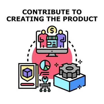 Product development process contributor concept vector illustration Stock Illustration