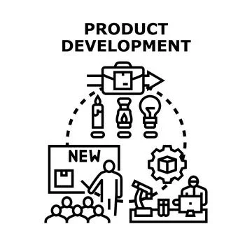 Product development process creating innovative business solutions Stockillustratie