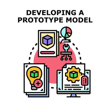 Product development process creating new startup project idea Stockillustratie