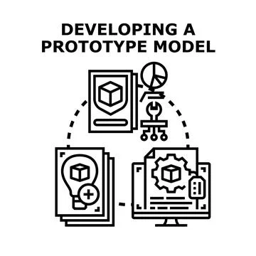 Product development process creating new startup project idea 스톡 일러스트