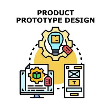 Product development process cycle creating prototype design Stock Illustration