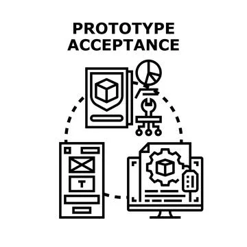 Product development process cycle for prototype acceptance Stock Illustration