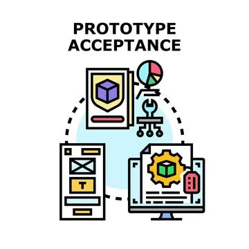 Product development process cycle for prototype acceptance Stock Illustration