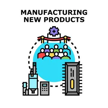 Product development process illustrating manufacturing new technologies Stock Illustration