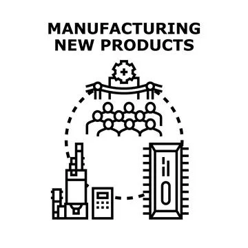 Product development process illustrating manufacturing new technologies Stock Illustration